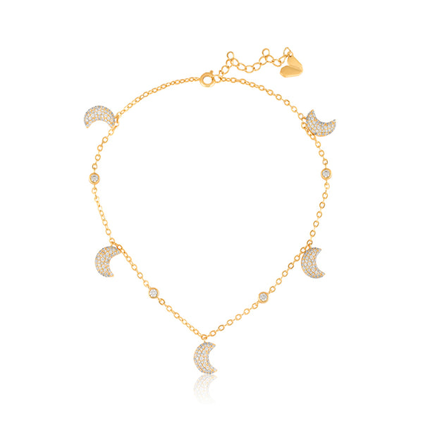 Isharya Crescent Shimmer Charm Necklace Necklaces