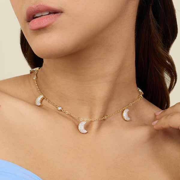 isharya Crescent Shimmer Charm Necklace Necklaces