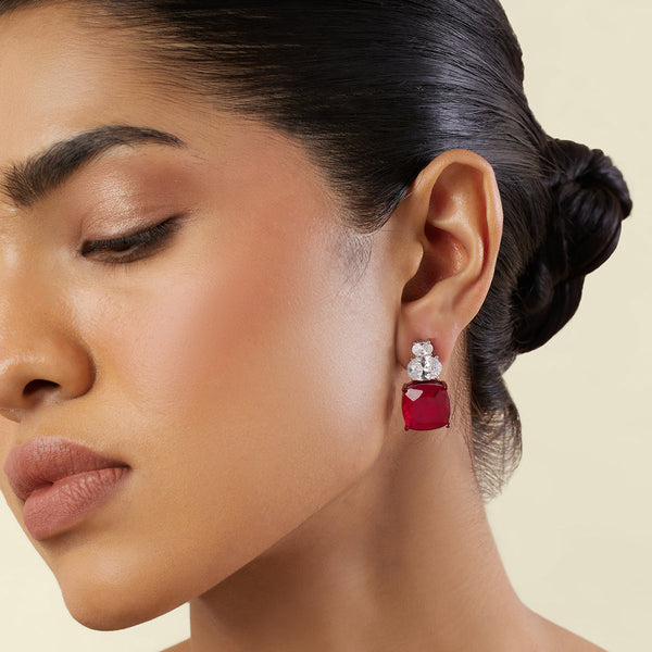isharya Crimson Elegance Dangler Earrings Earrings