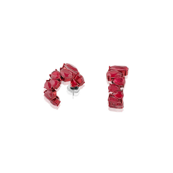 Isharya Crimson Glow Statement Hoops Earrings