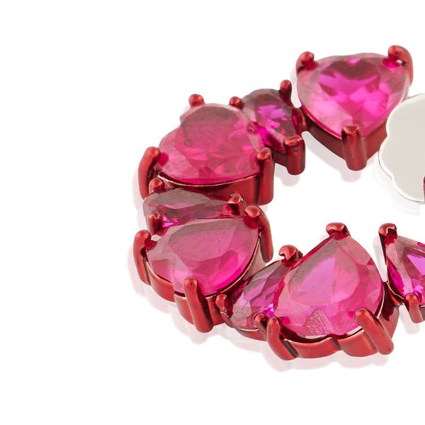 Isharya Crimson Halo Studs Earrings