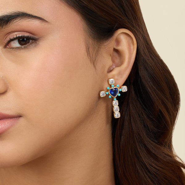 Isharya Cross My Heart Earrings Earrings