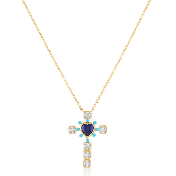 Isharya Cross My Heart Necklace Necklaces