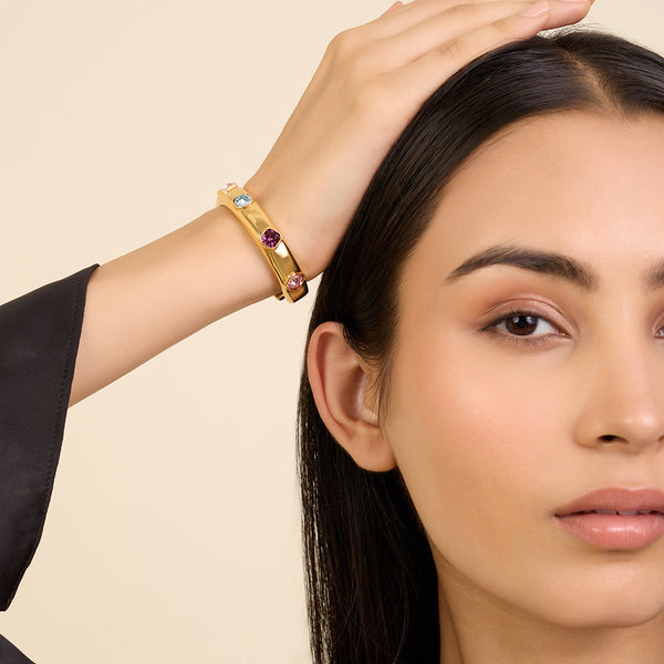 Isharya Crystal Charms Cuff Bracelets M