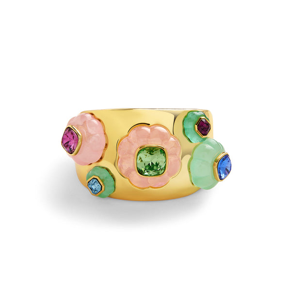 Isharya Crystal Resin Statement Cuff Bracelets M