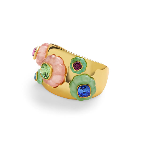 Isharya Crystal Resin Statement Cuff Bracelets M