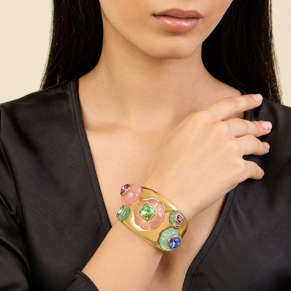 isharya Crystal Resin Statement Cuff Bracelets M