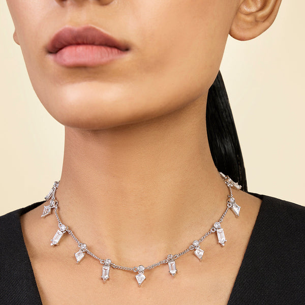 isharya Dainty Diamonds Stationed Choker Necklaces