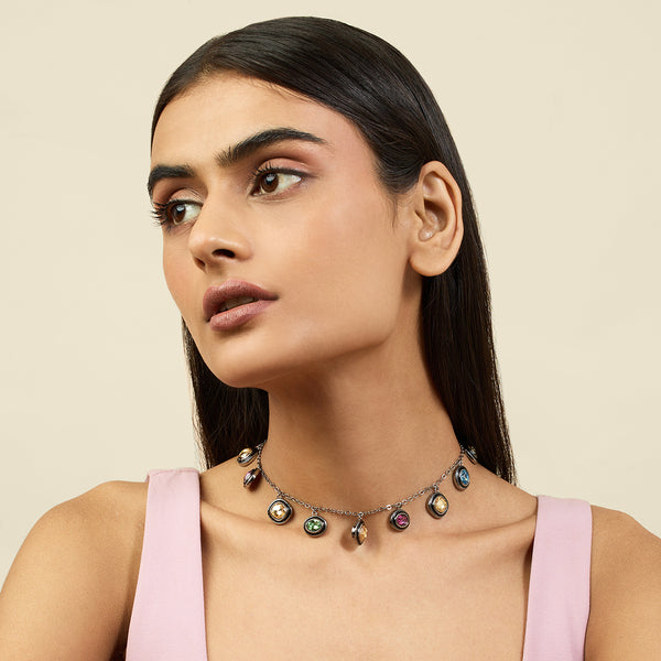 Isharya Dark Sea Charm Necklace Necklaces