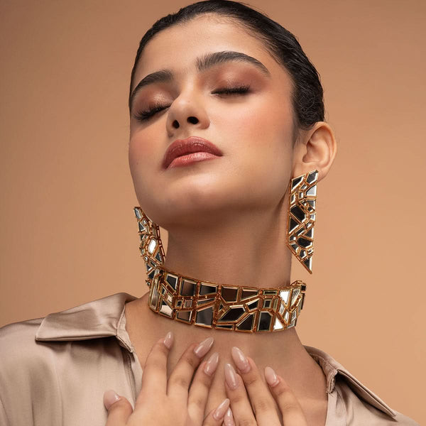 isharya Dazzle Mirror Snake Choker Choker