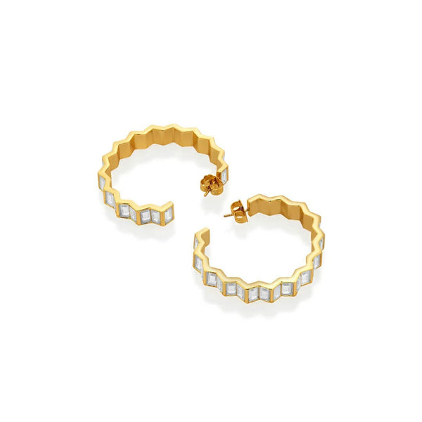 Isharya Deco Mirror Hoop Earring Earrings