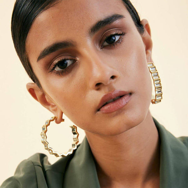 isharya Deco Mirror Hoop Earring Earrings