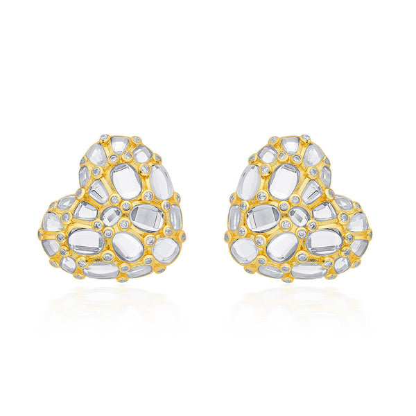 Isharya Desire Mirror Heart Studs Earrings
