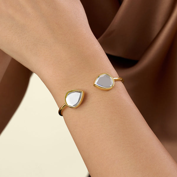 isharya Dew Drop Mirror Slim Cuff Cuff Free Size