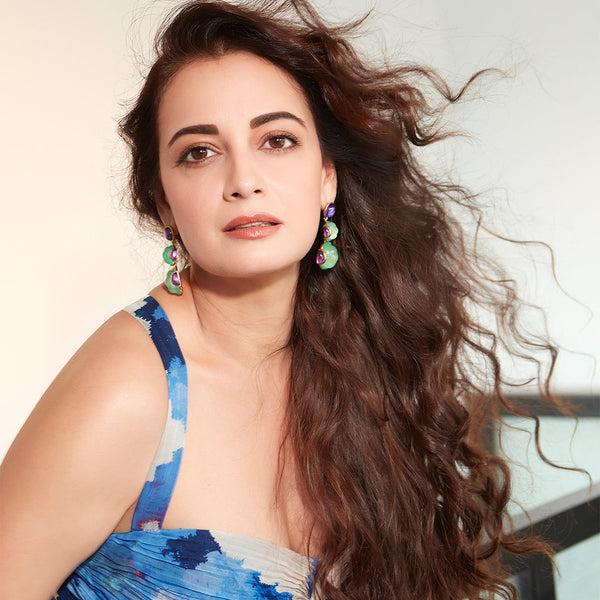 isharya Dia Mirza Aqua Amethyst Earrings