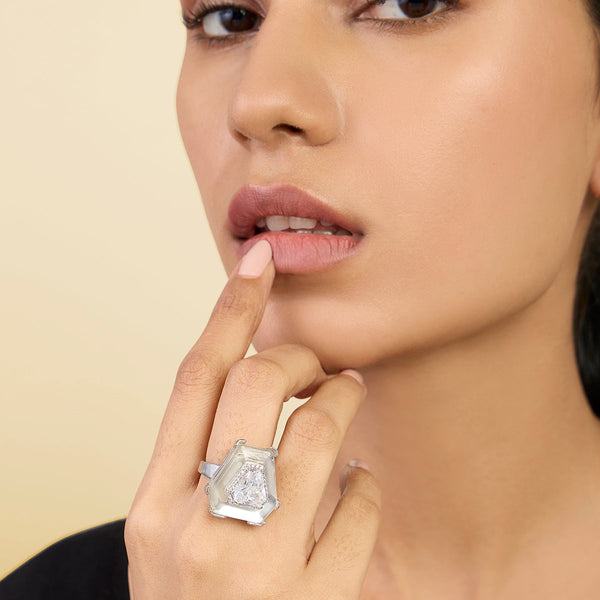 isharya Diamond Cut Solitaire Ring Rings 5