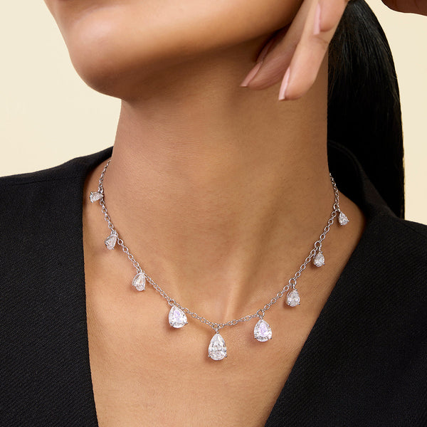 isharya Diamond Drip Stationed Choker Necklaces