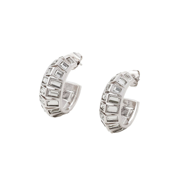Isharya Disco Mirror Rib Hoop Earring Earrings