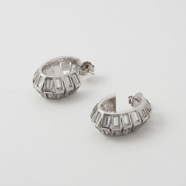 Isharya Disco Mirror Rib Hoop Earring Earrings