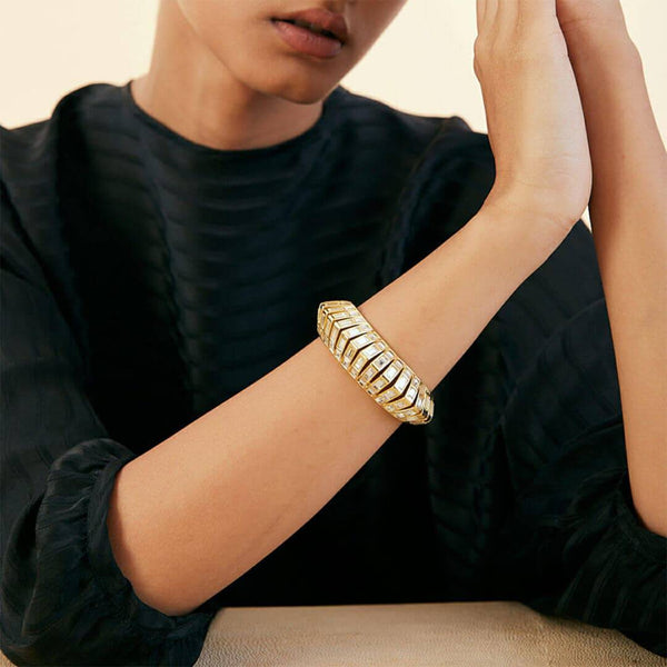 Isharya Disco Mirror Rib Wristwear Cuff Gold