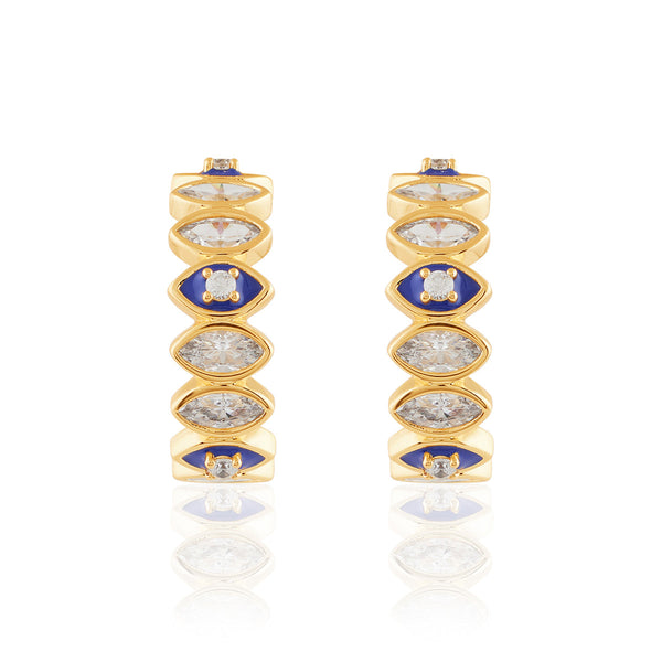 Isharya Divine Eye Halo Huggies Earrings