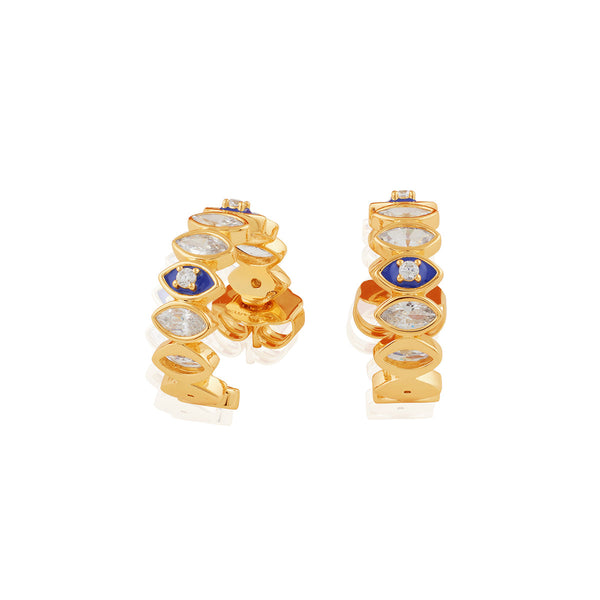 Isharya Divine Eye Halo Huggies Earrings