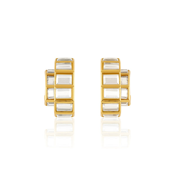 Isharya Double Mirror Huggie Hoops Earrings