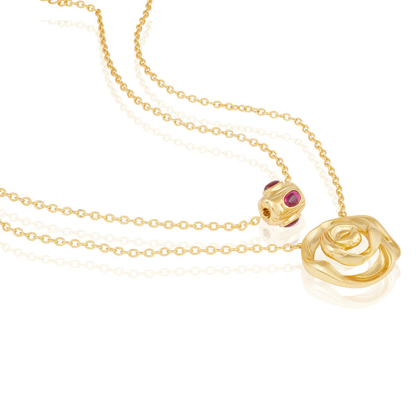 Isharya Double Rosé Layered Necklace Necklaces