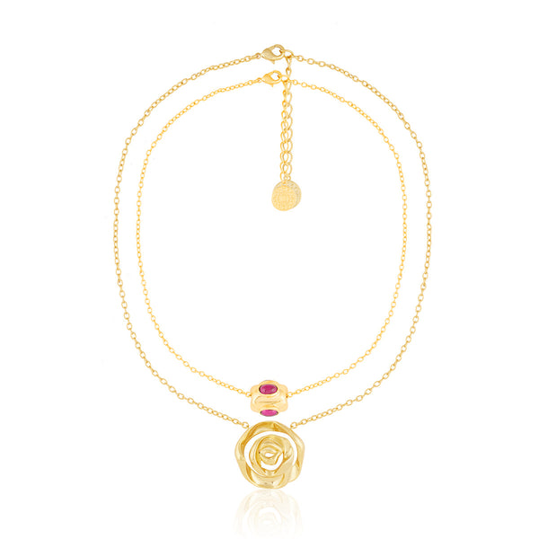 Isharya Double Rosé Layered Necklace Necklaces