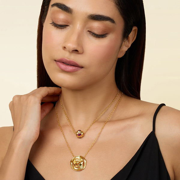 Isharya Double Rosé Layered Necklace Necklaces