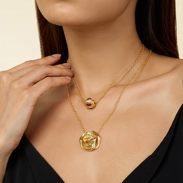 isharya Double Rosé Layered Necklace Necklaces