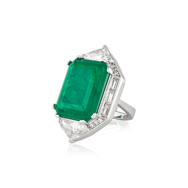 Isharya Doublet Dark Emerald Cocktail Ring Rings 5
