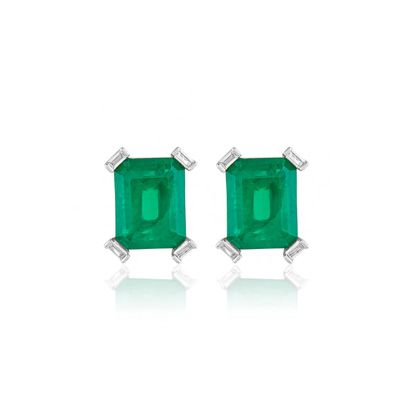 Isharya Doublet Green Stone Studs Earrings
