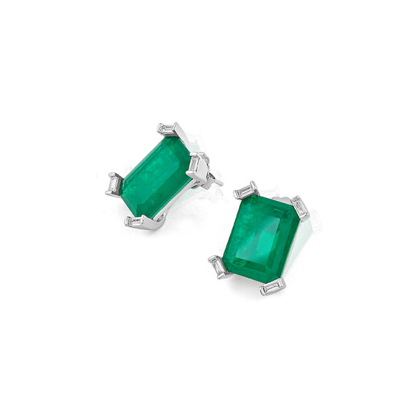 Isharya Doublet Green Stone Studs Earrings