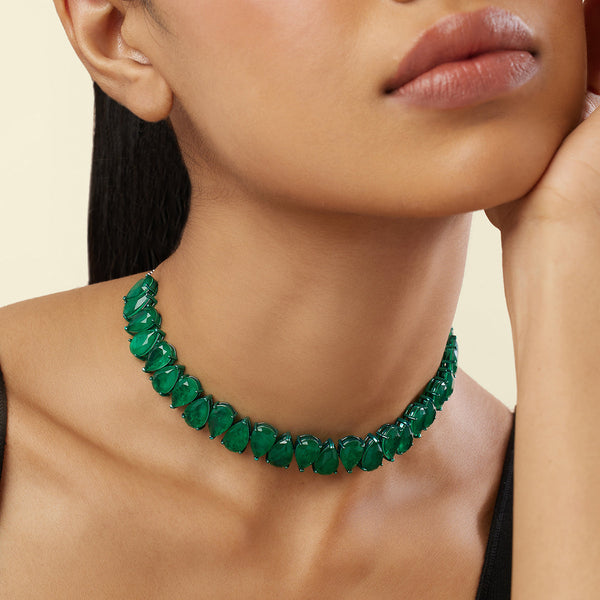 isharya Elysian Emerald Choker Necklace Necklaces