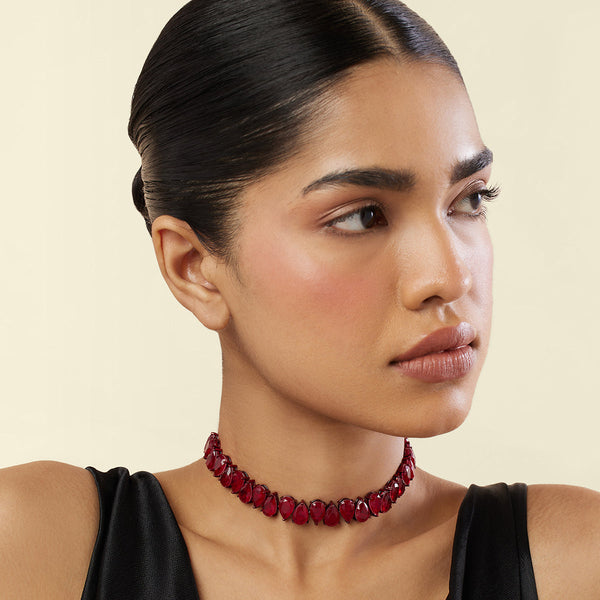 Isharya Elysian Ruby Choker Necklace Necklaces