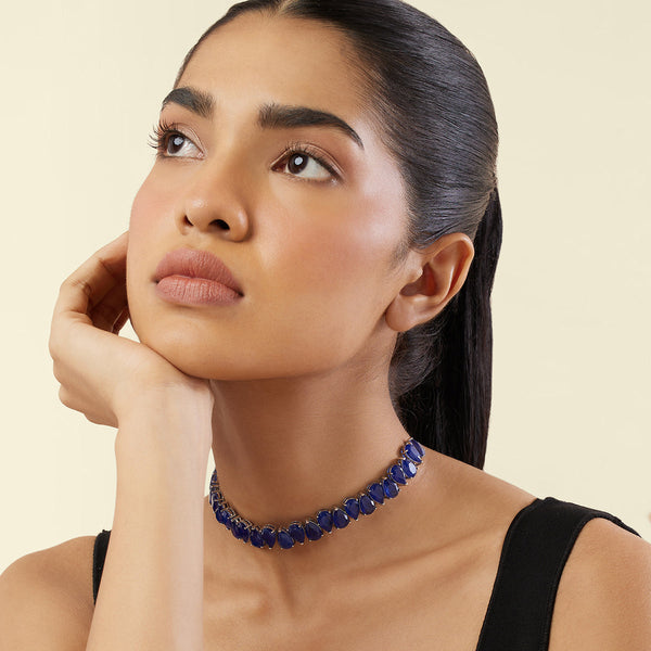 Isharya Elysian Sapphire Choker Necklace Necklaces