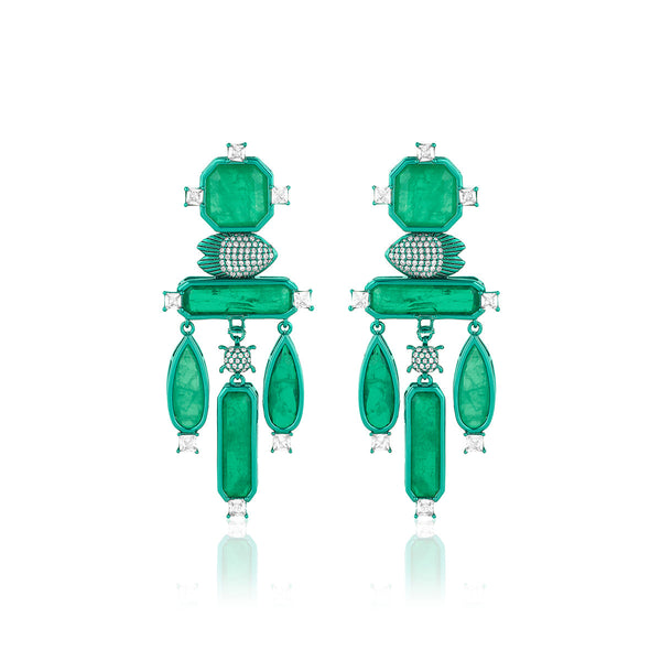 Isharya Emerald Carnevale Danglers Earrings