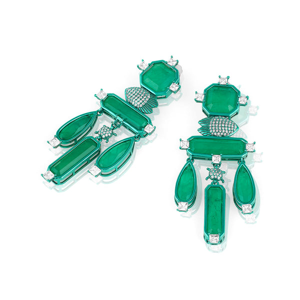 Isharya Emerald Carnevale Danglers Earrings