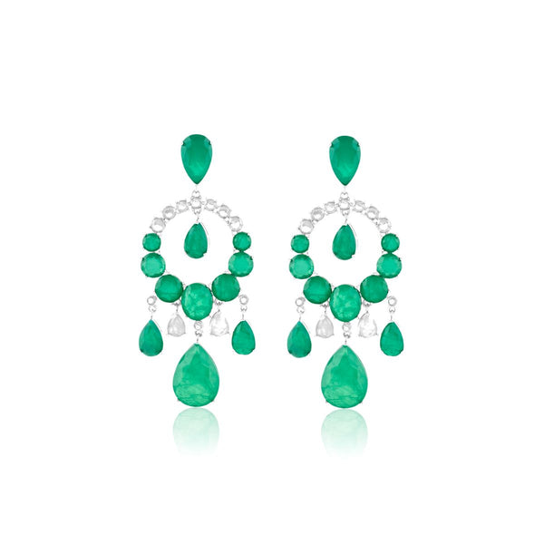 Isharya Emerald Elegance Moon Baalis Earrings