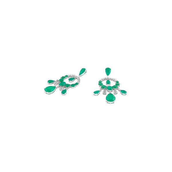 Isharya Emerald Elegance Moon Baalis Earrings