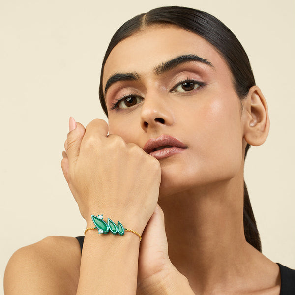 Isharya Emerald Flame Bolo Bracelet Bracelets