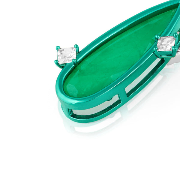 Isharya Emerald Flame Studs Earrings