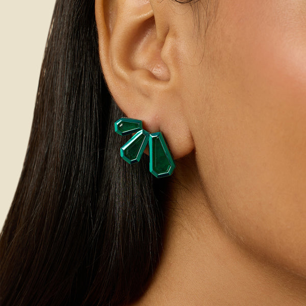 isharya Emerald Glint Stud Earrings Earrings