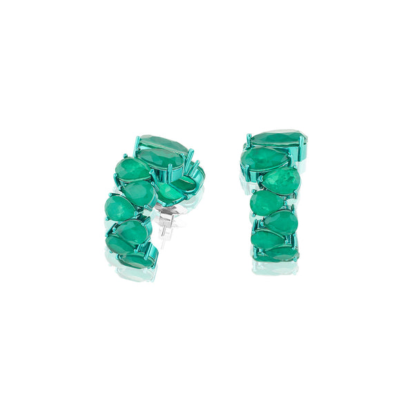Isharya Emerald Glow Statement Hoops Earrings