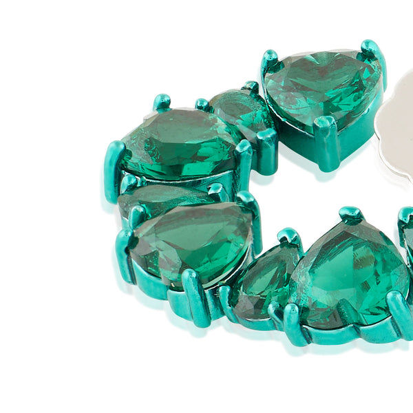 Isharya Emerald Halo Studs Earrings