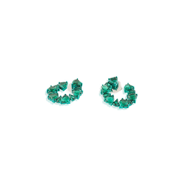 Isharya Emerald Halo Studs Earrings