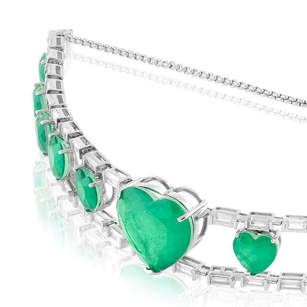 Isharya Emerald Heart Choker Necklace Necklaces