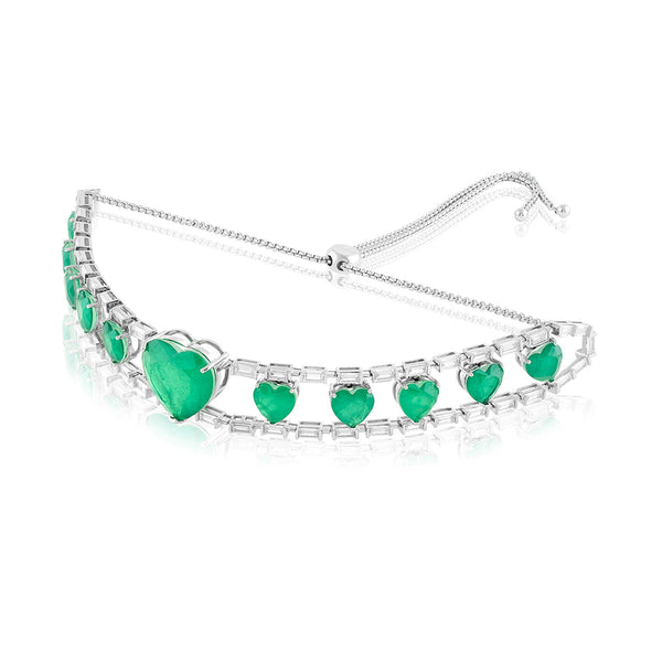 Isharya Emerald Heart Choker Necklace Necklaces