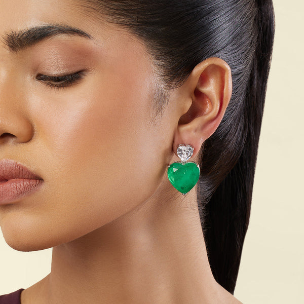 isharya Emerald Heart Elegance Earrings Earrings